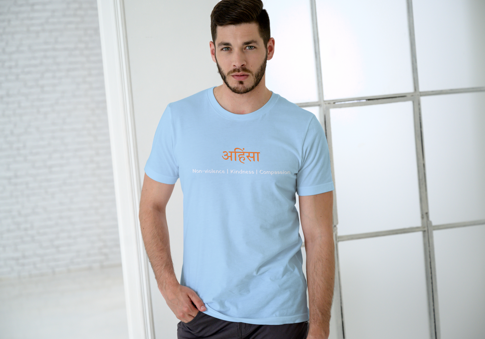 Ahinsa Mantra Unisex Classic Crew T-Shirt