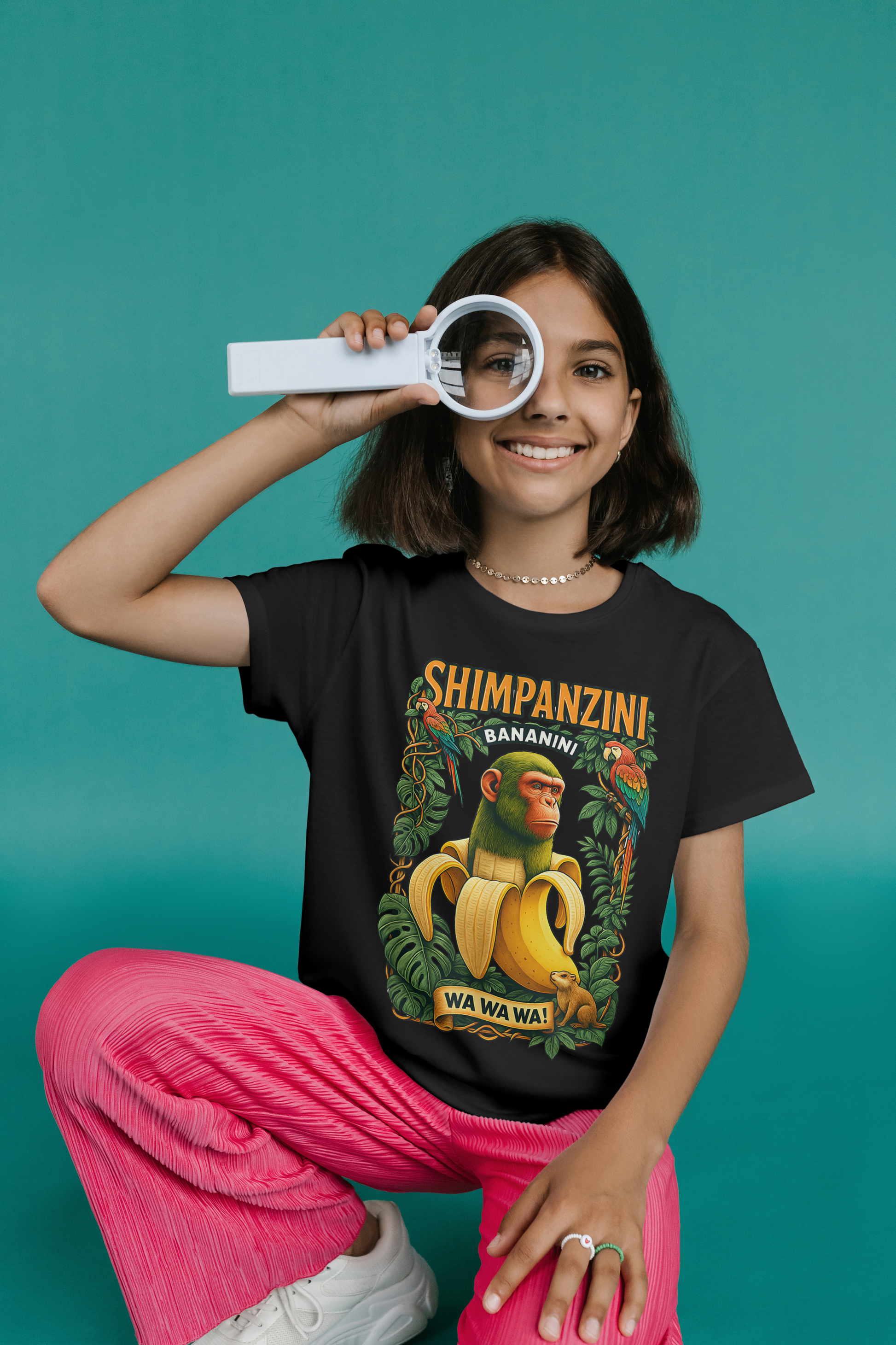 Shimpanzini Bananini Italian Brainrot Kids Tshirt