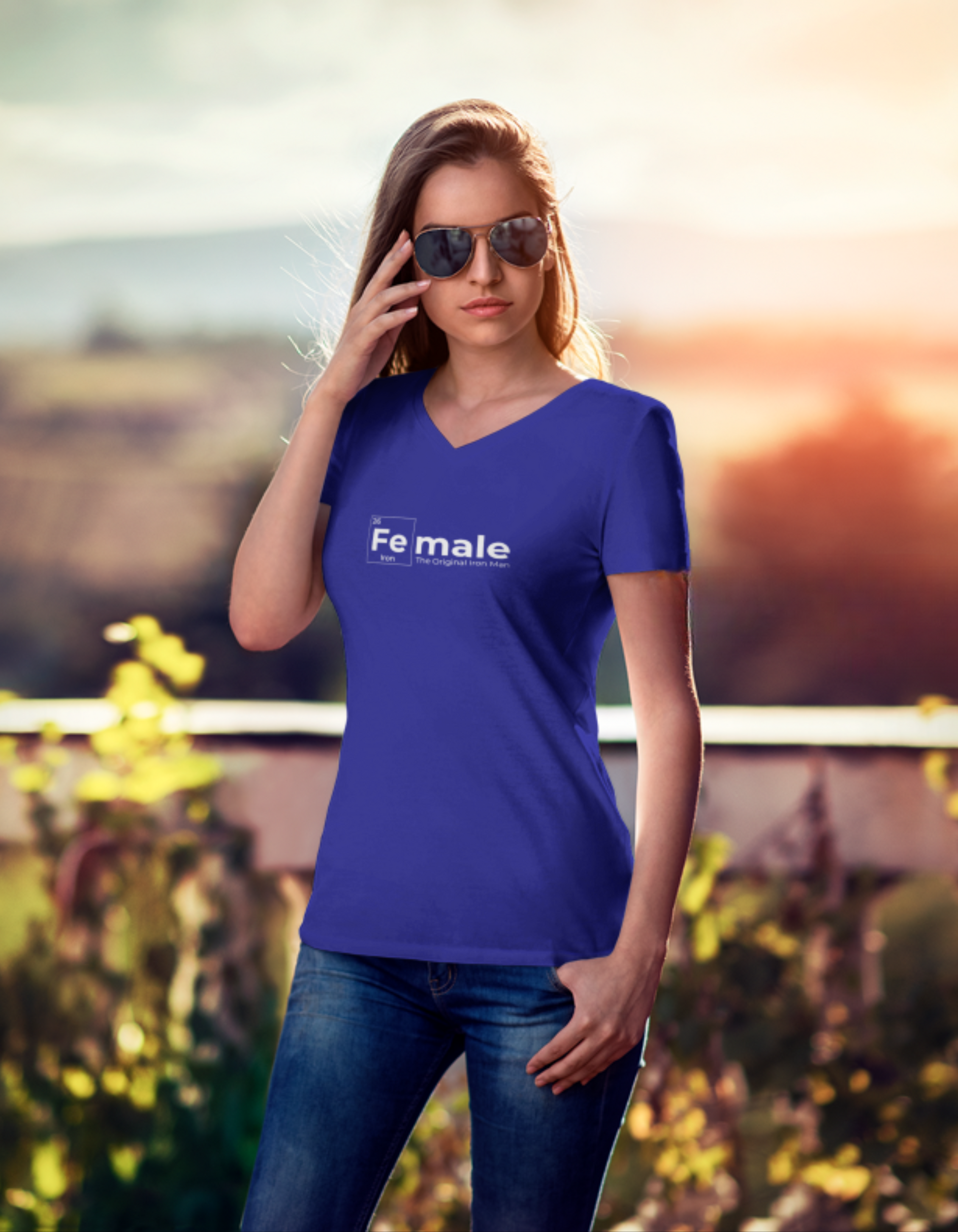 FeMale Unisex V Neck T-Shirt