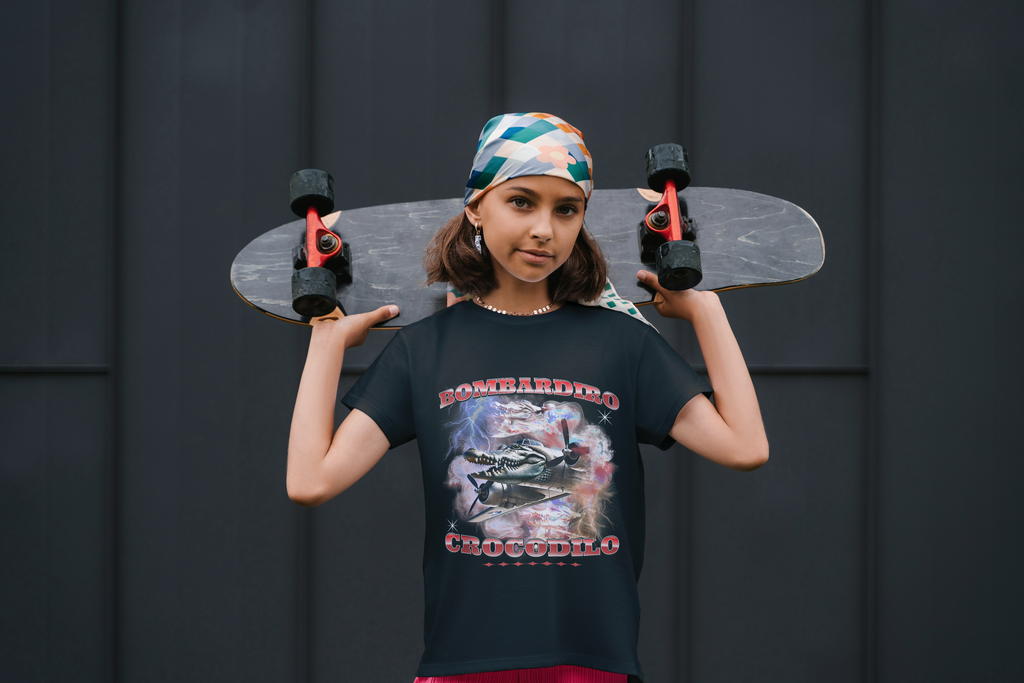 Bombardiro Crocodilo Italian Brainrot Kids Tshirt