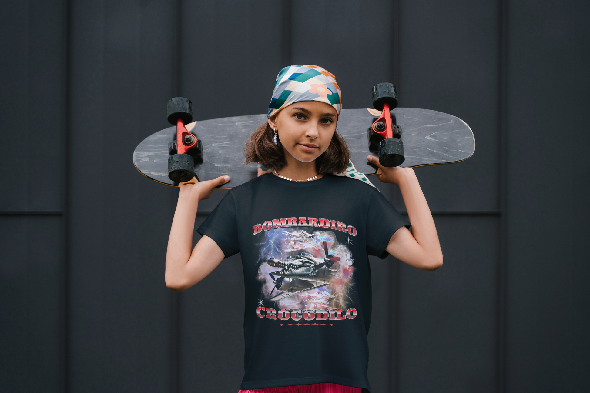 Bombardiro Crocodilo Italian Brainrot Kids Tshirt