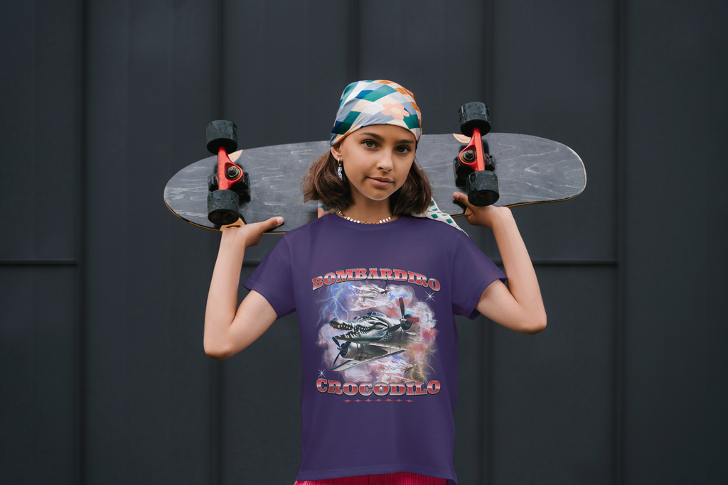 Bombardiro Crocodilo Italian Brainrot Kids Tshirt
