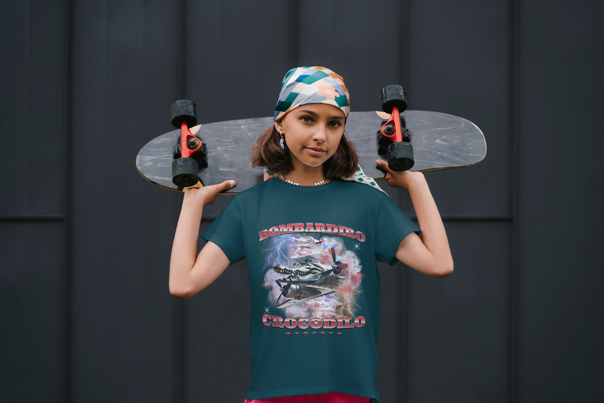 Bombardiro Crocodilo Italian Brainrot Kids Tshirt