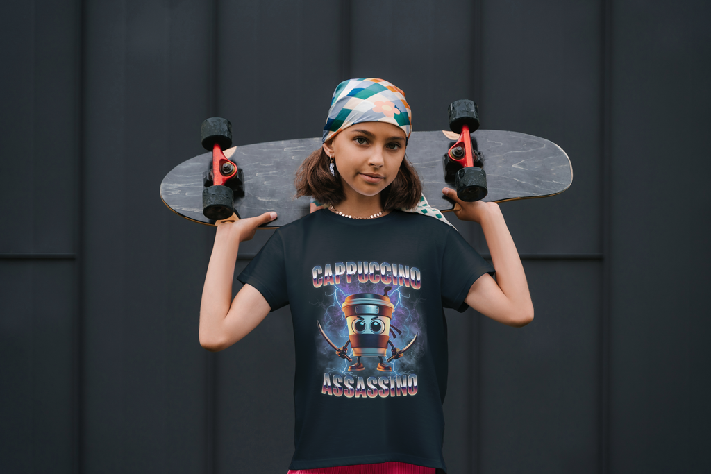 Cappuccino Assassino Italian Brainrot Kids Tshirt