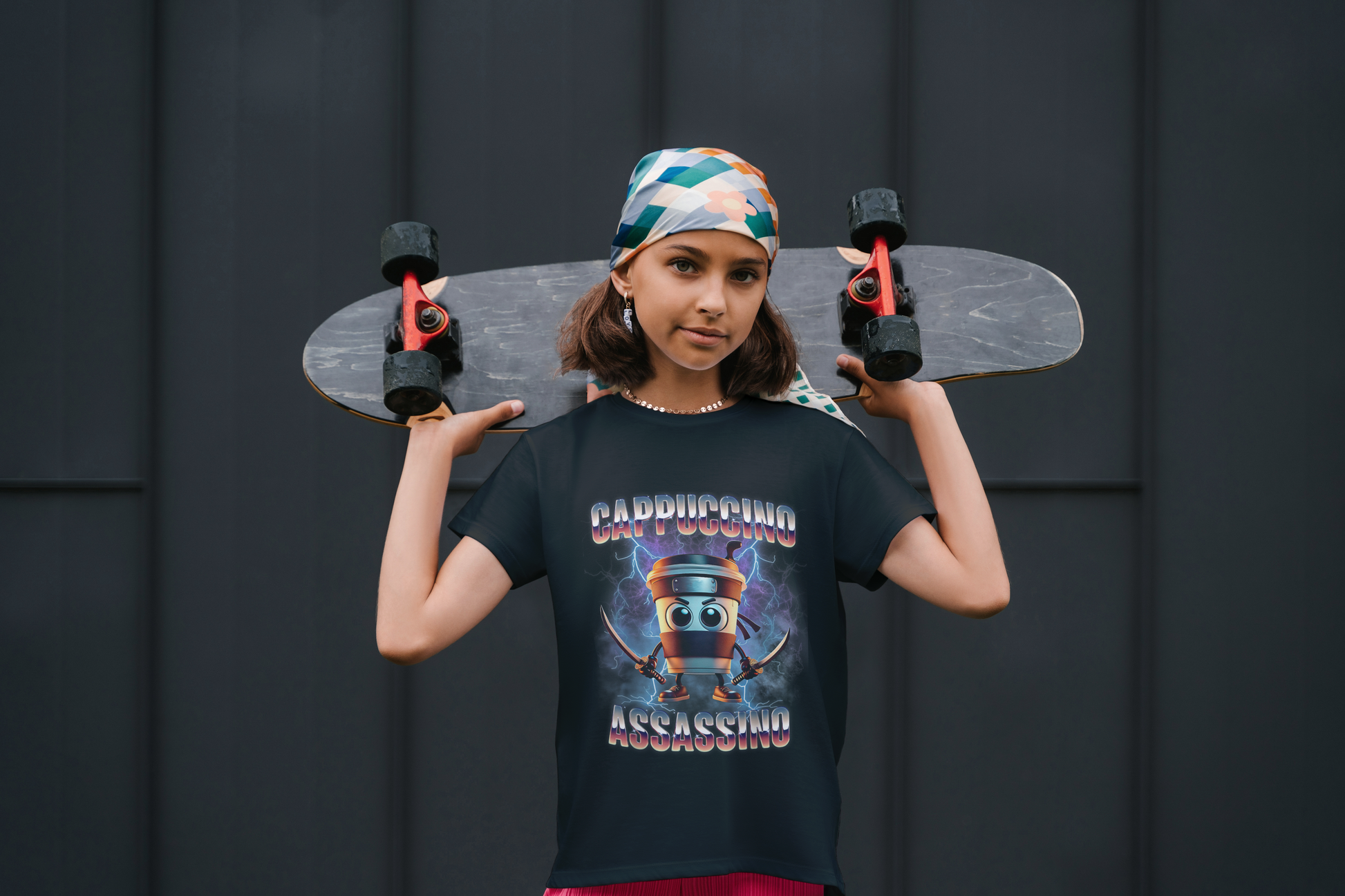 Cappuccino Assassino Italian Brainrot Kids Tshirt