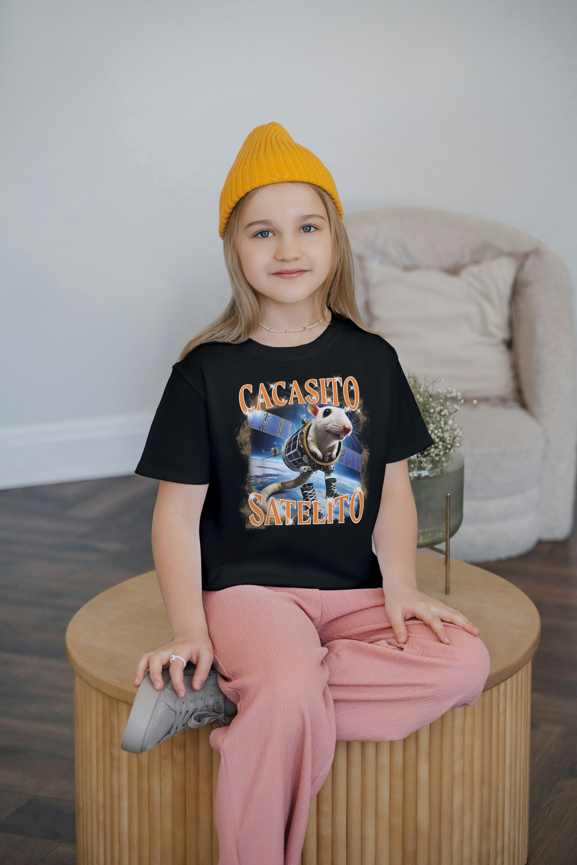 Cacasito Satelito Italian Brainrot Kids Tshirt