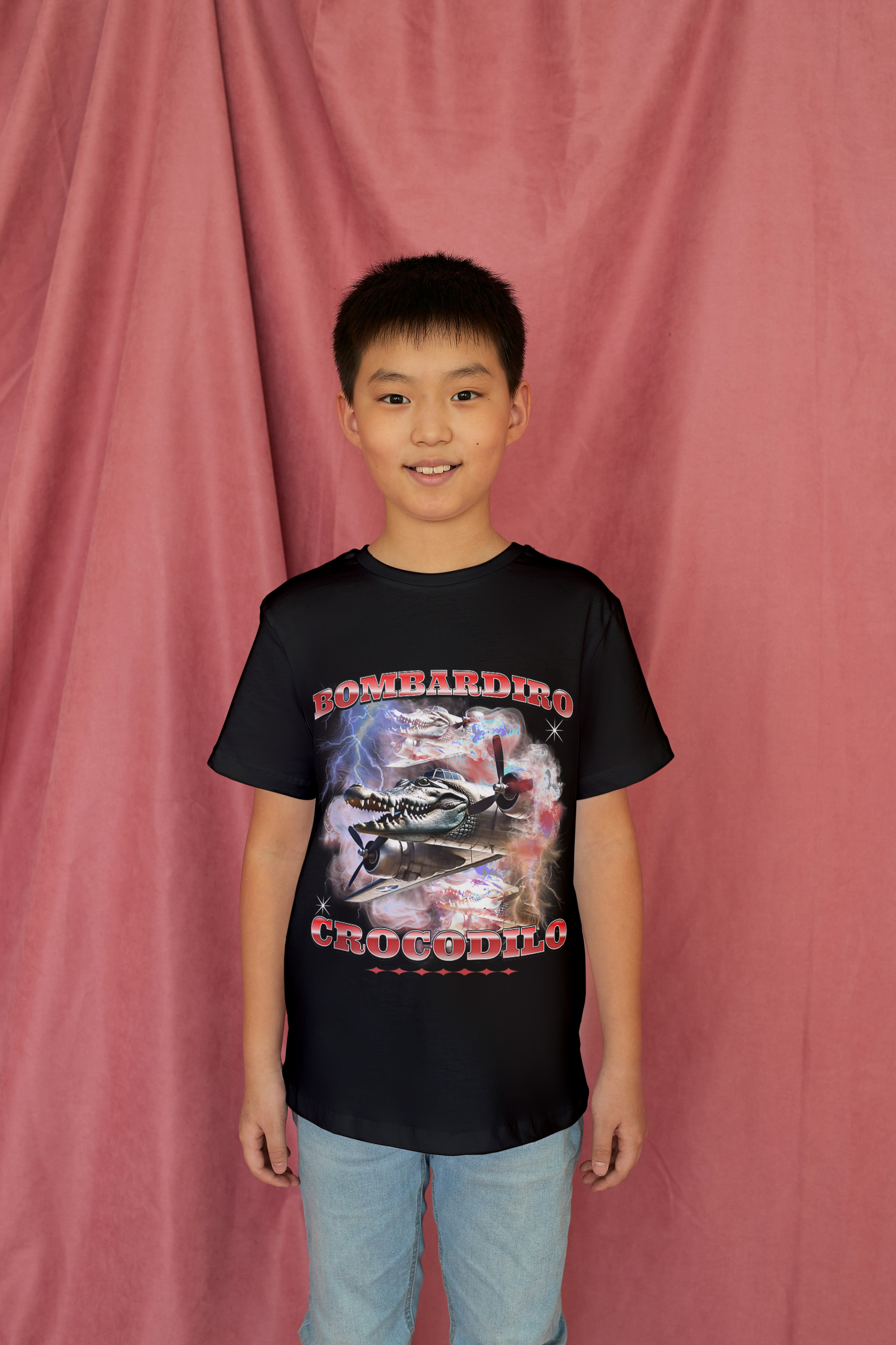 Bombardiro Crocodilo Italian Brainrot Kids Tshirt