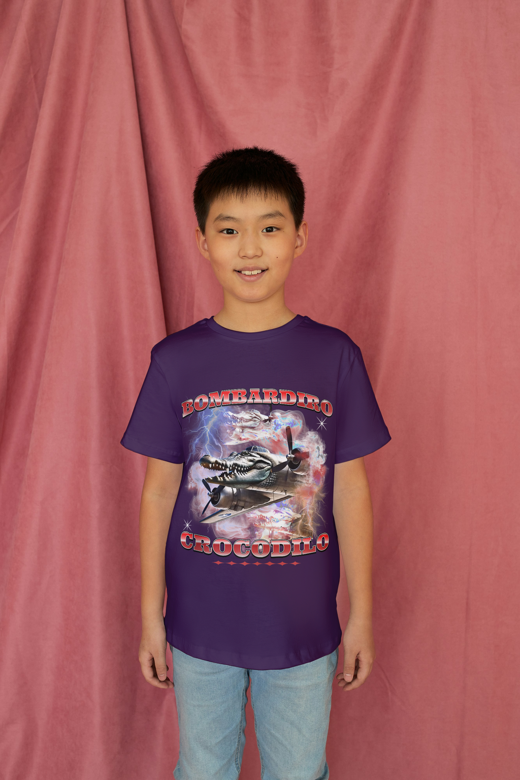 Bombardiro Crocodilo Italian Brainrot Kids Tshirt