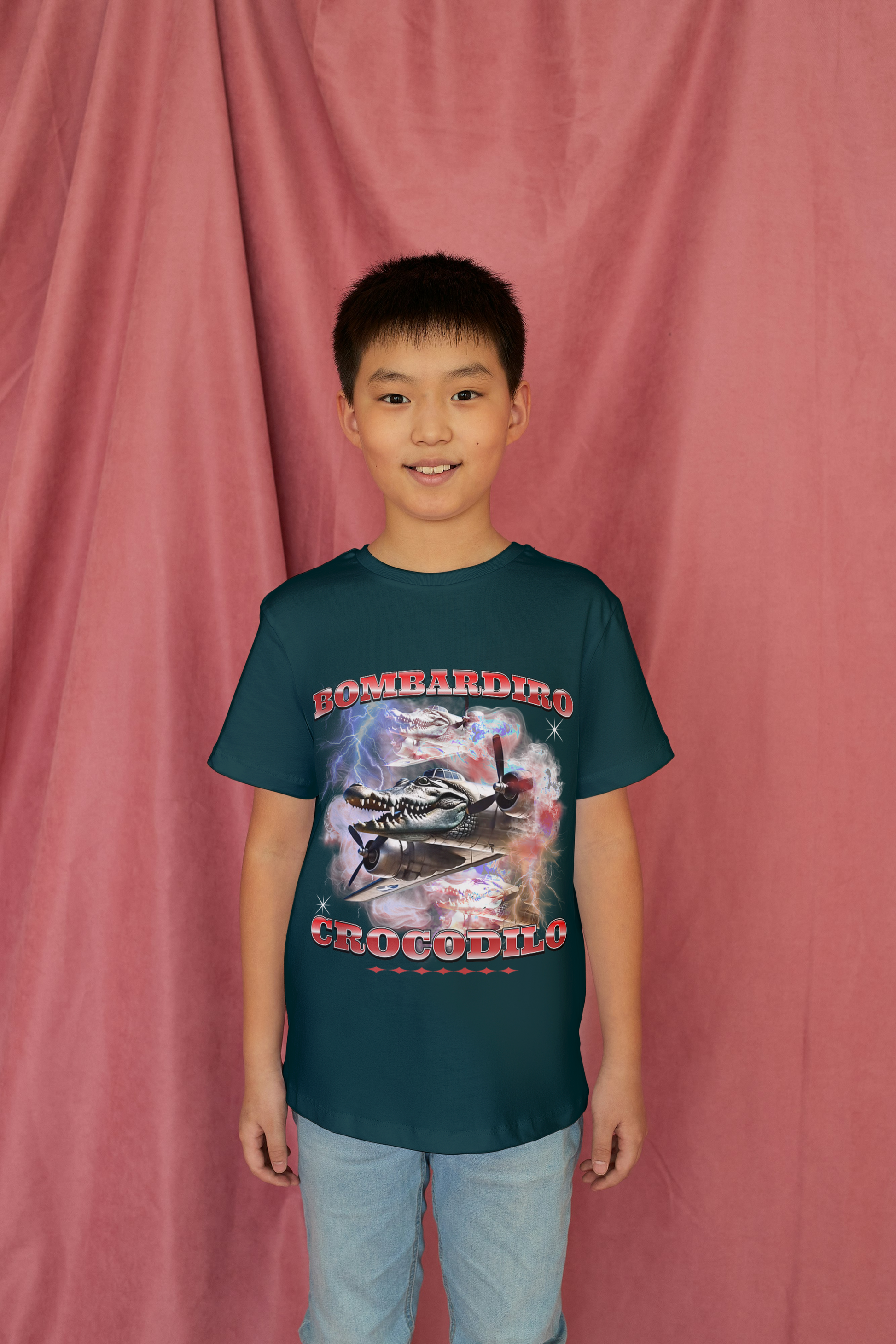 Bombardiro Crocodilo Italian Brainrot Kids Tshirt