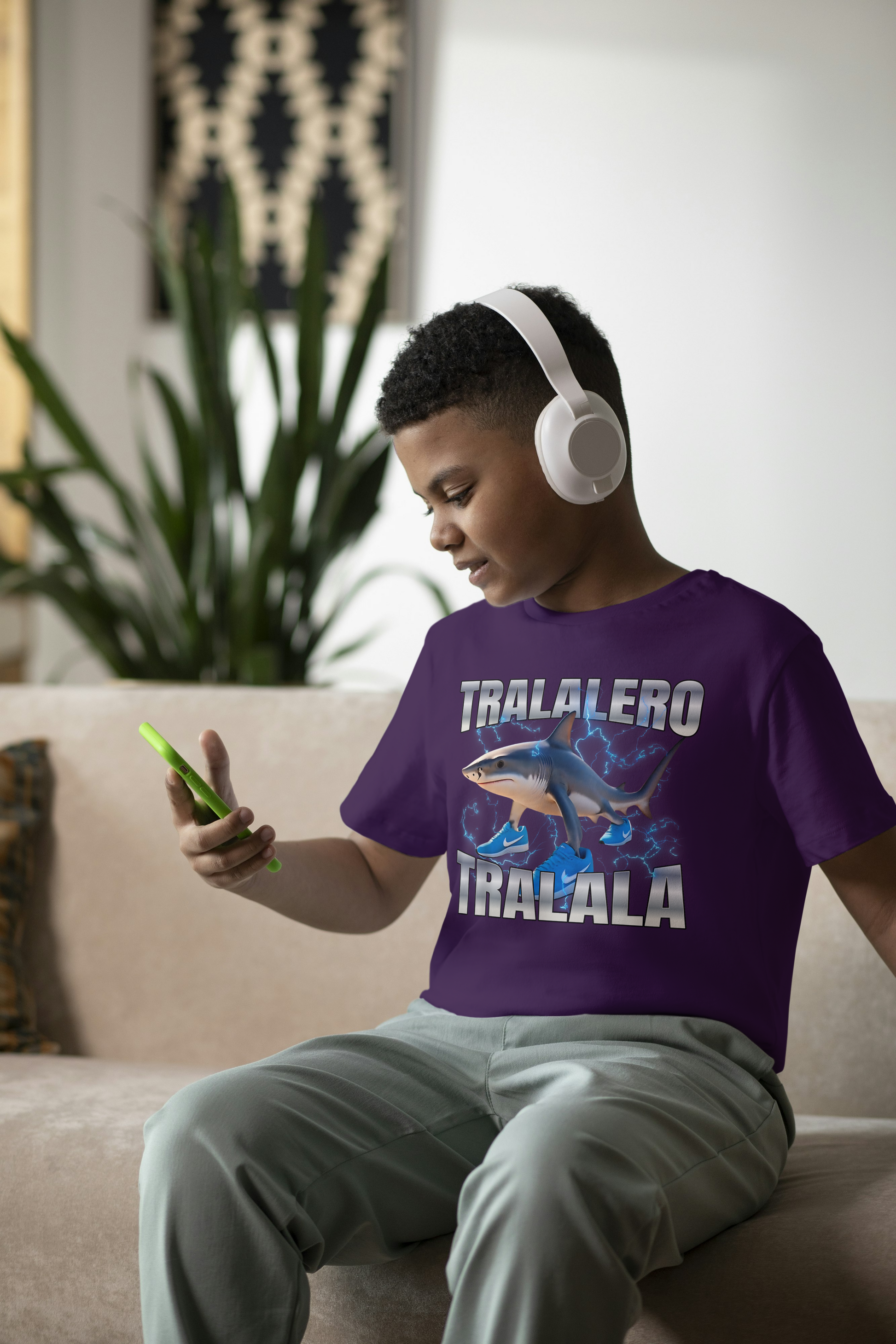 Tralalero Tralala Italian Brainrot Kids Tshirt