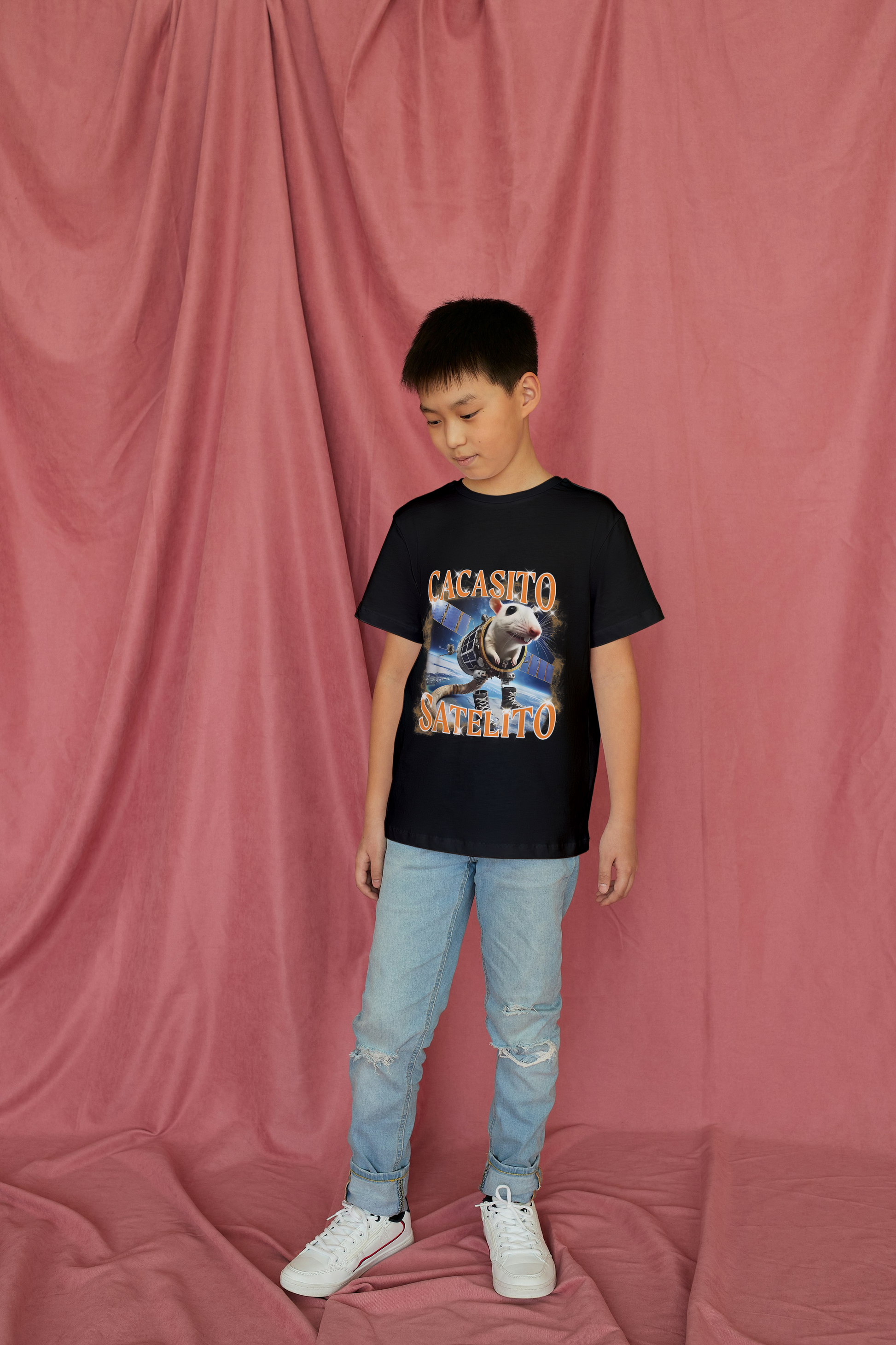 Cacasito Satelito Italian Brainrot Kids Tshirt