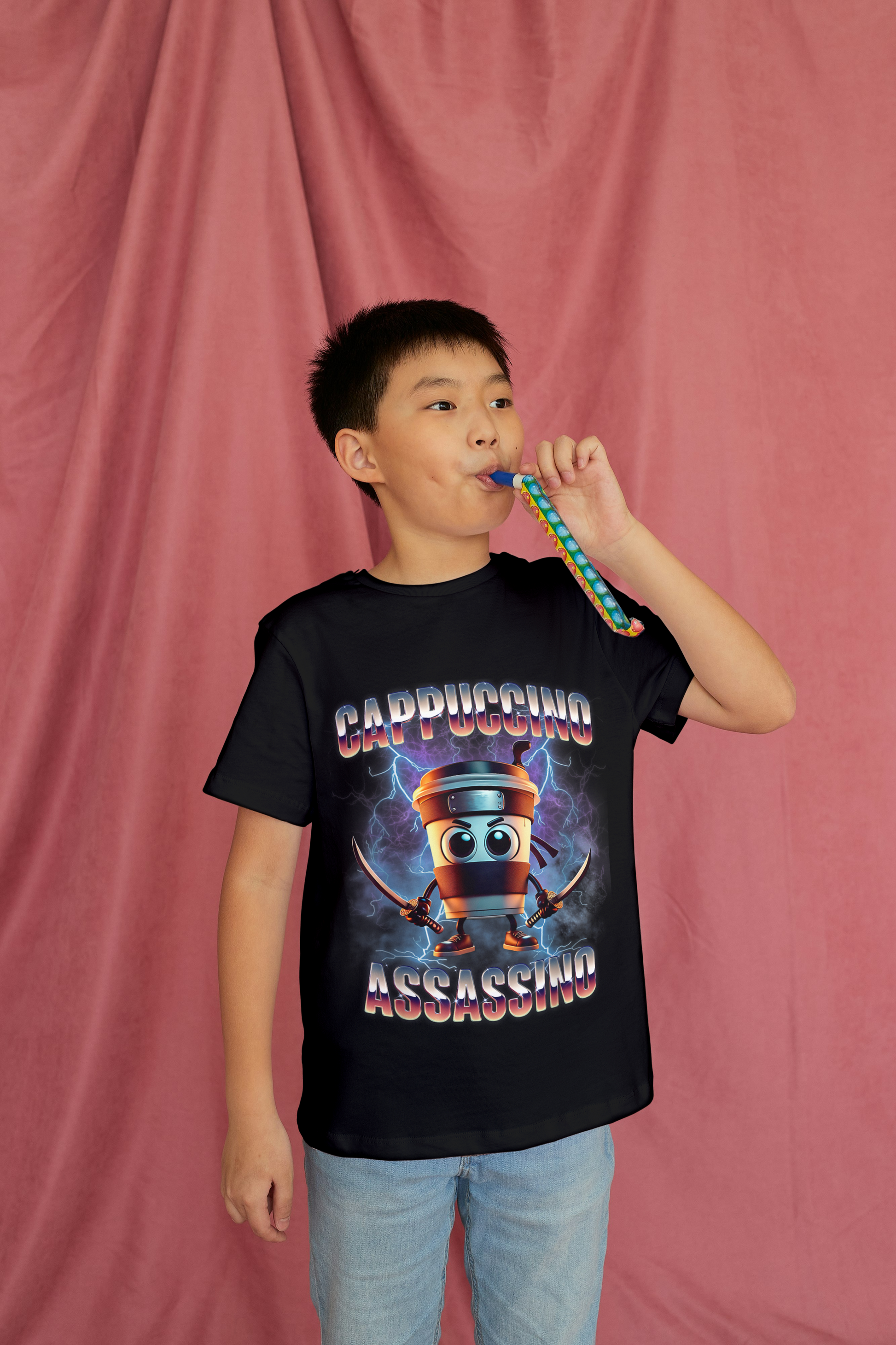 Cappuccino Assassino Italian Brainrot Kids Tshirt