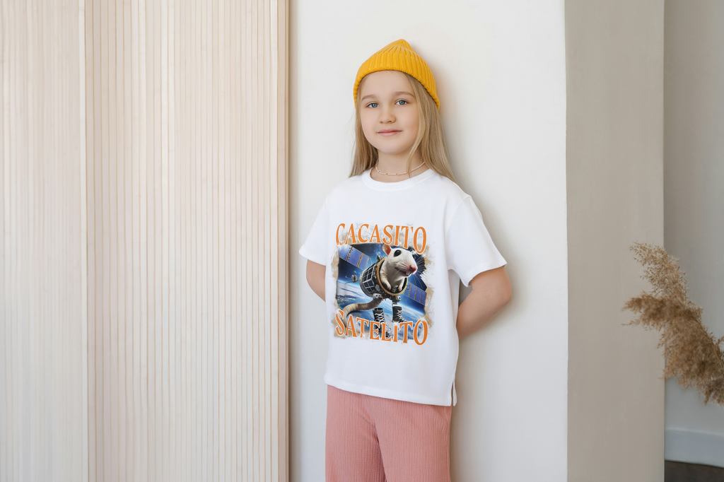 Cacasito Satelito Italian Brainrot Kids Tshirt