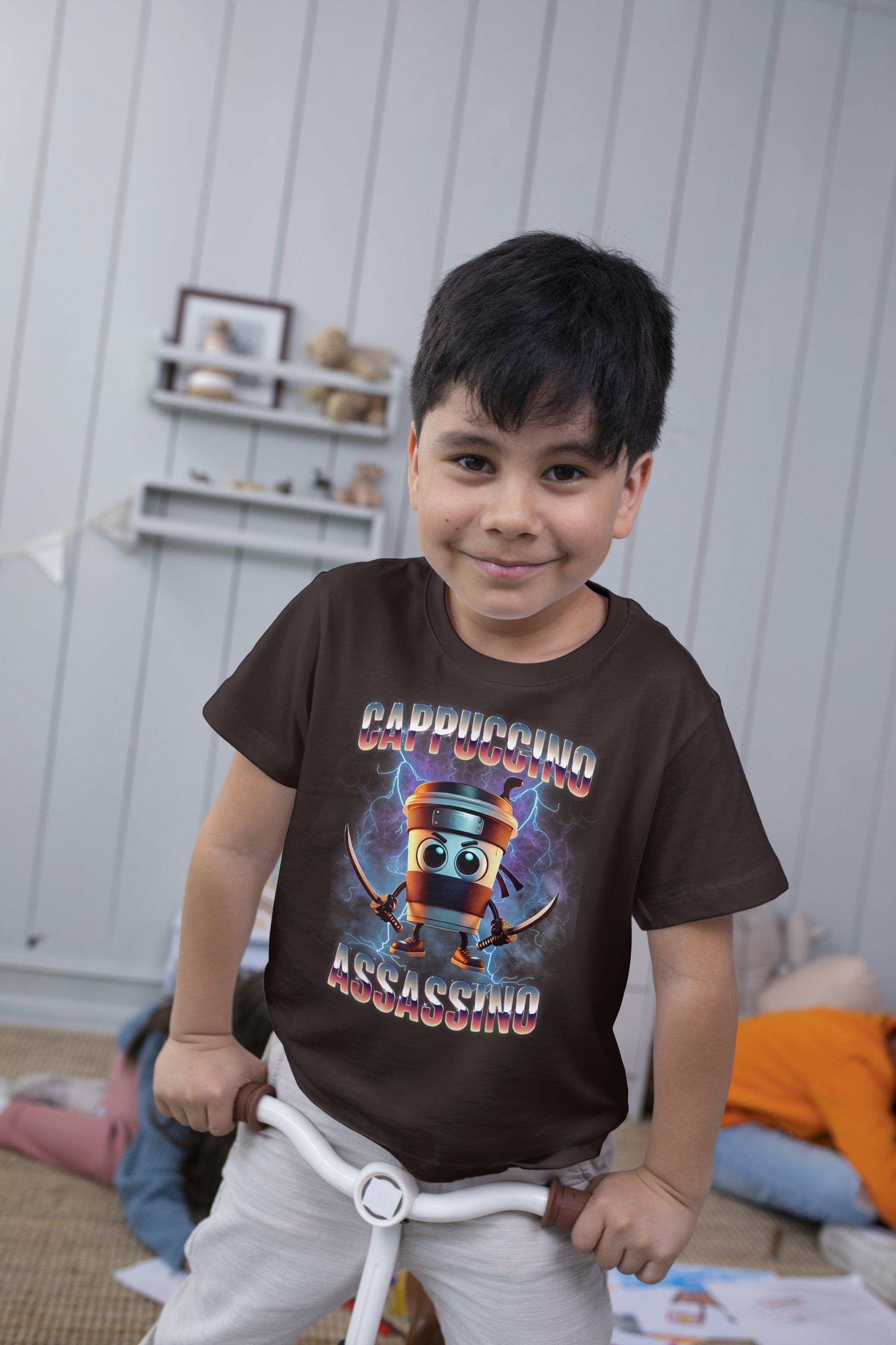 Cappuccino Assassino Italian Brainrot Kids Tshirt