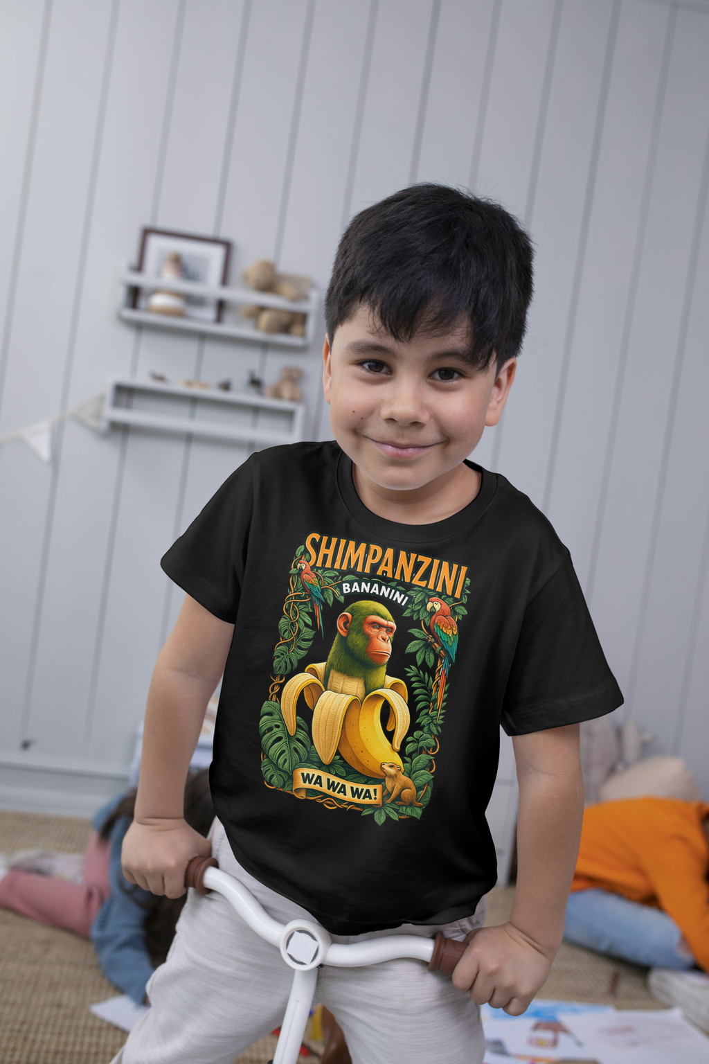 Shimpanzini Bananini Italian Brainrot Kids Tshirt