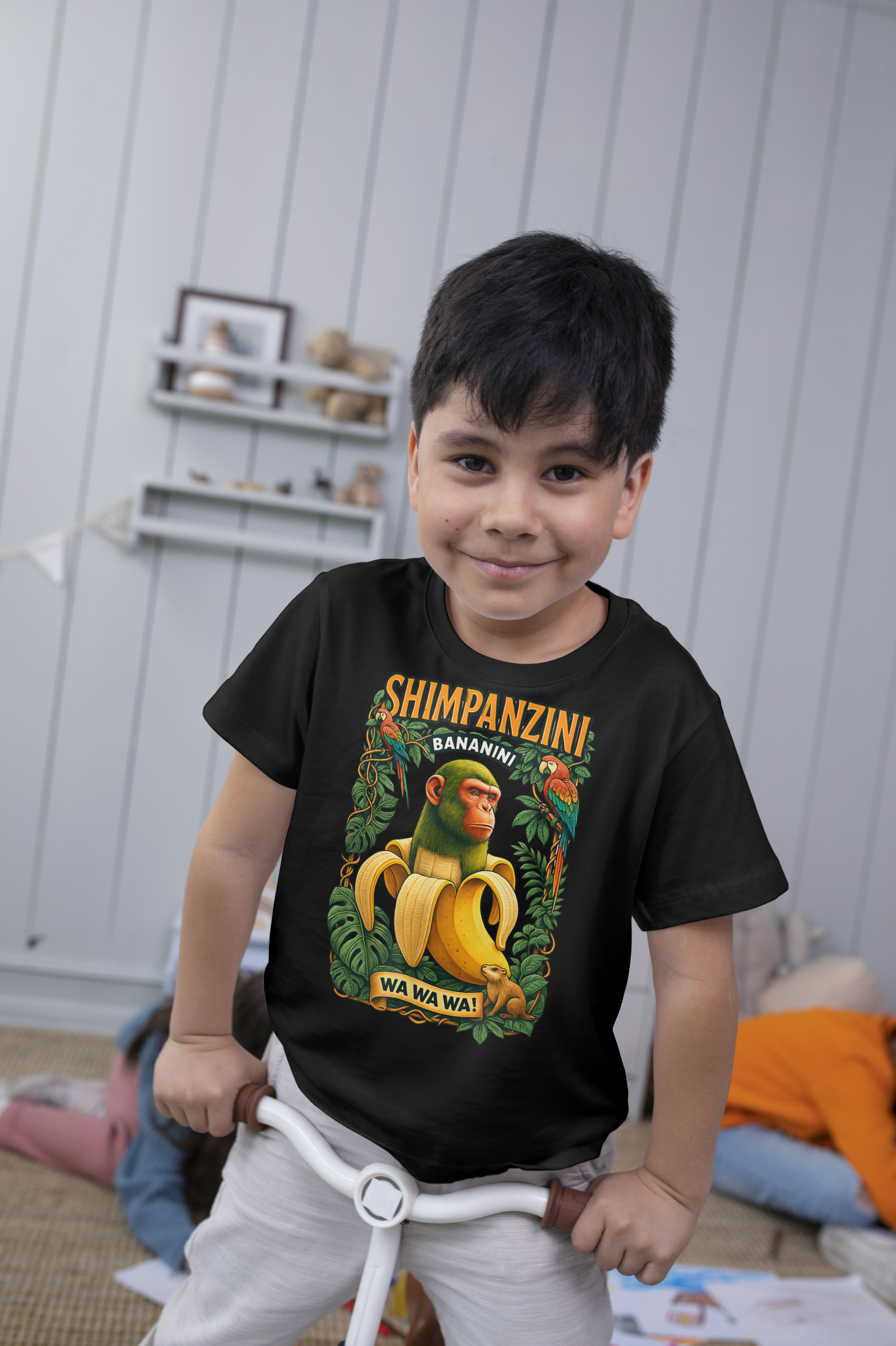 Shimpanzini Bananini Italian Brainrot Kids Tshirt