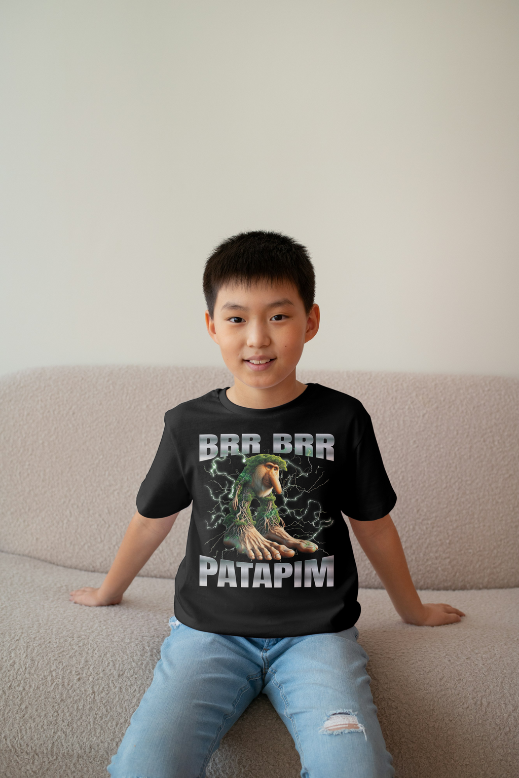 Brr Brr Patapim Italian Brainrot Kids Tshirt