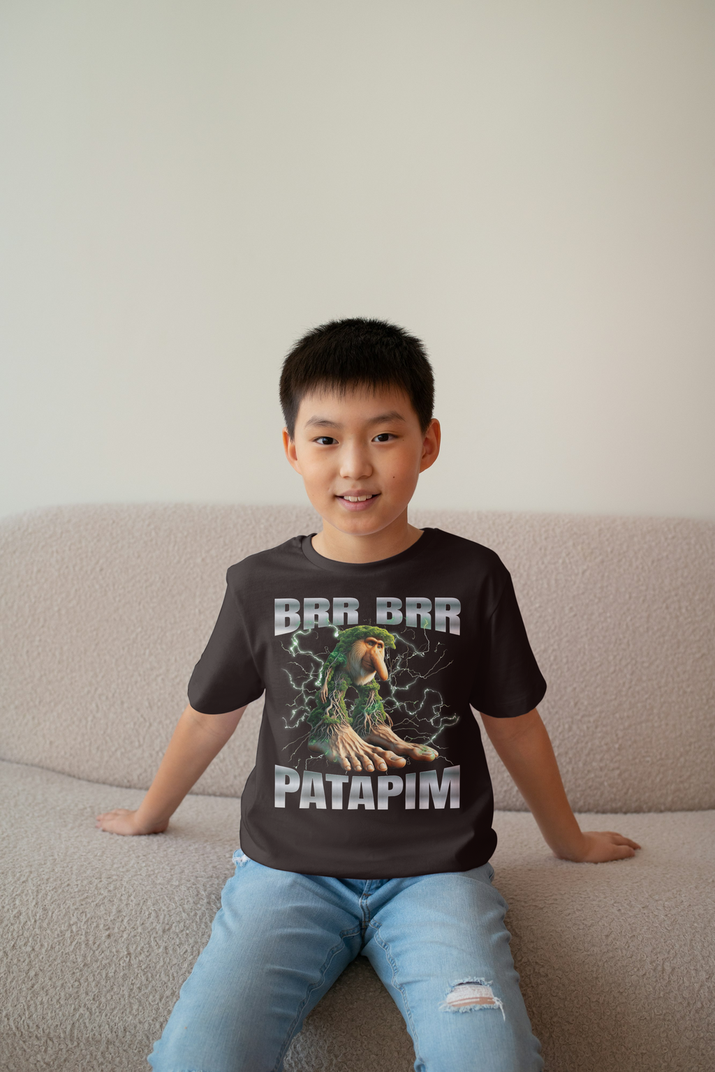 Brr Brr Patapim Italian Brainrot Kids Tshirt
