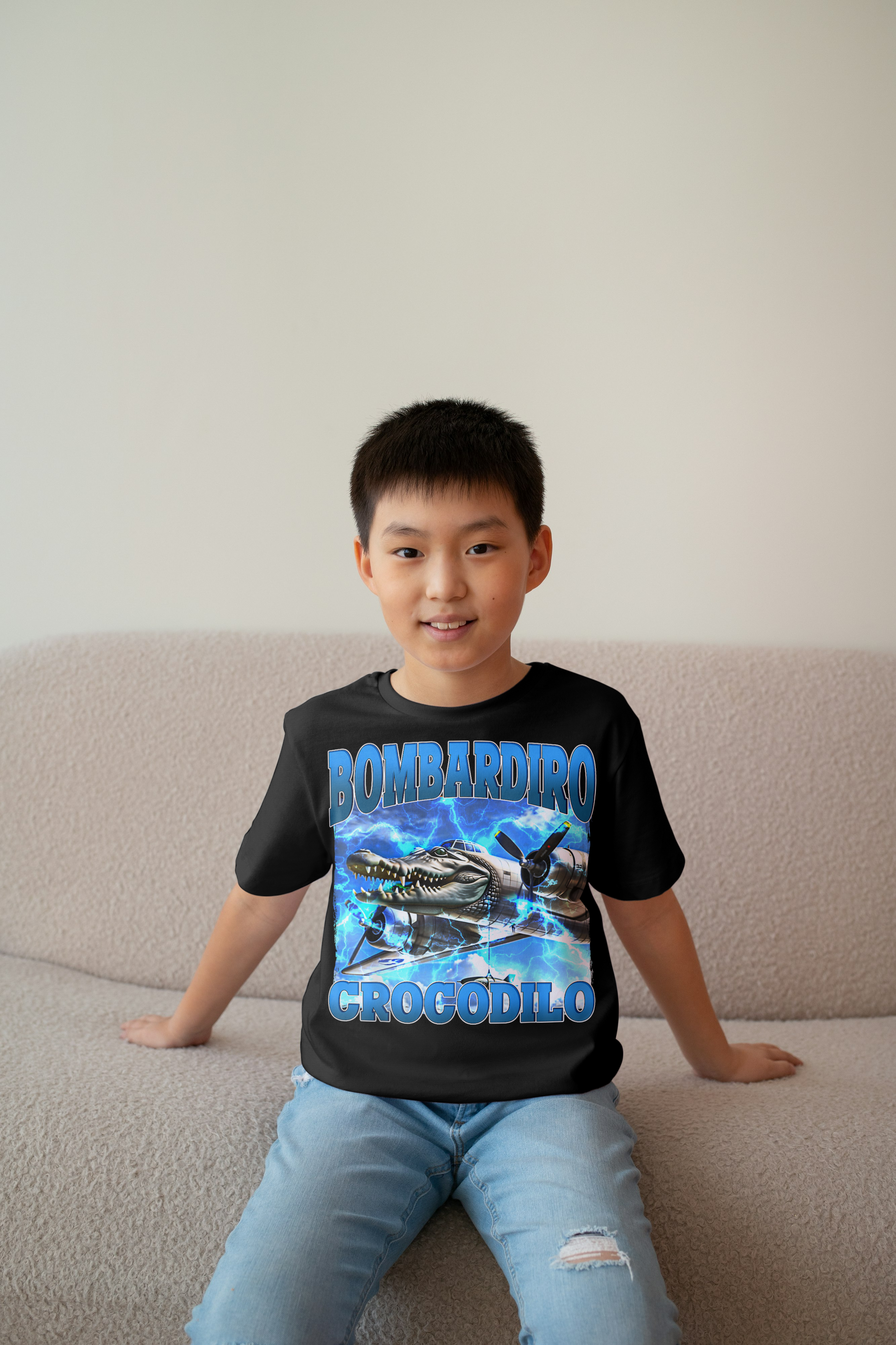 Bombardiro Crocodilo Italian Brainrot Kids Tshirt